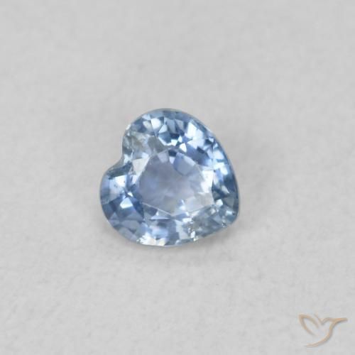 0.28 ct Blue Sapphire Stone, Natural Sapphire in Heart Facet Shape for Sale