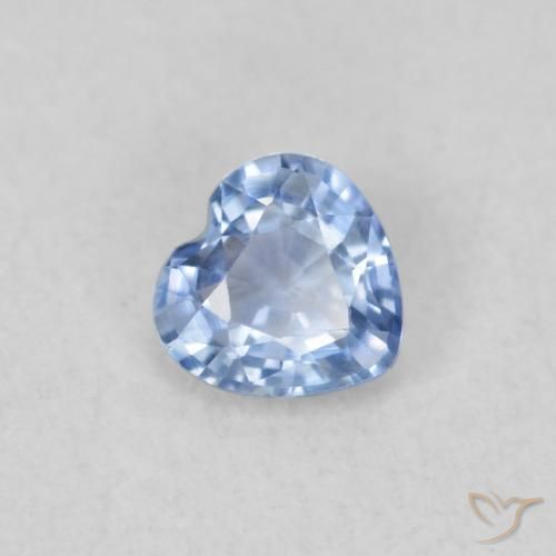 0.36ct Natural Light Violet Blue Sapphire, Heart, VVS-VS
