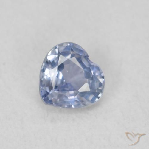 0.39ct Natural Light Purplish Blue Sapphire, Heart, VVS-VS