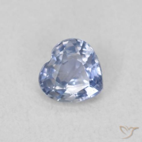 0.39 ct Blue Sapphire Stone, Natural Sapphire in Heart Facet Shape for Sale