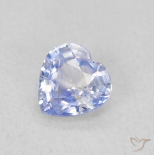 0.48ct Natural Pastel Blue Sapphire, Heart, VS