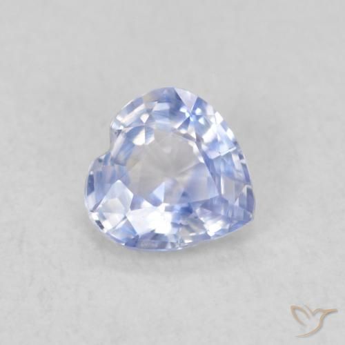 0.48 ct Blue Sapphire Stone, Natural Sapphire in Heart Facet Shape for Sale