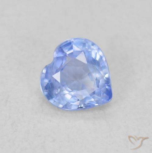 0.45 ct Blue Sapphire Stone, Natural Sapphire in Heart Facet Shape for Sale