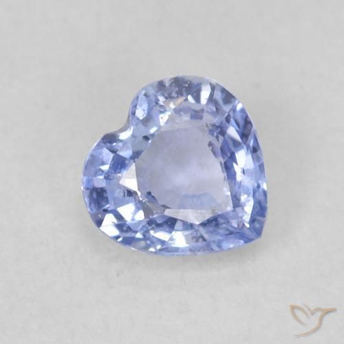 0.41 ct Blue Sapphire Stone, Natural Sapphire in Heart Facet Shape for Sale