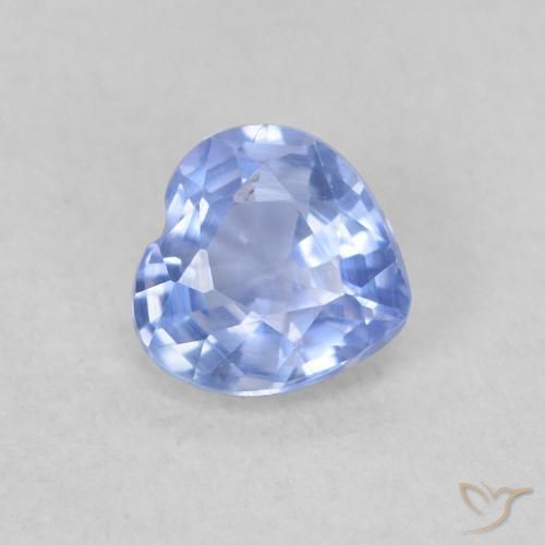 0.37 ct Blue Sapphire Stone, Natural Sapphire in Heart Facet Shape for Sale