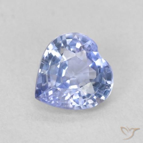 0.43ct Natural Light Purplish Blue Sapphire, Heart, VS
