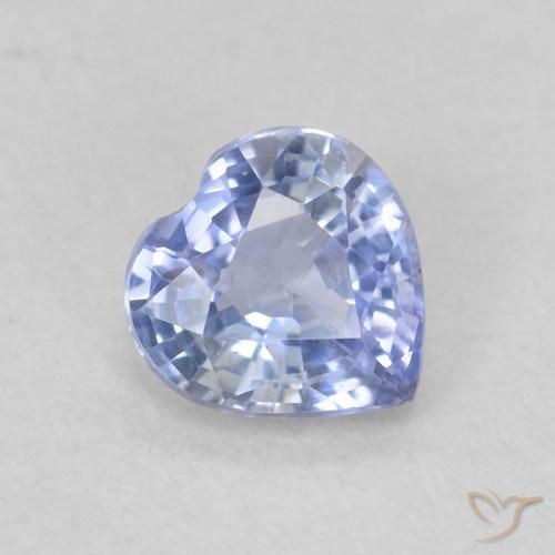0.43 ct Blue Sapphire Stone, Natural Sapphire in Heart Facet Shape for Sale