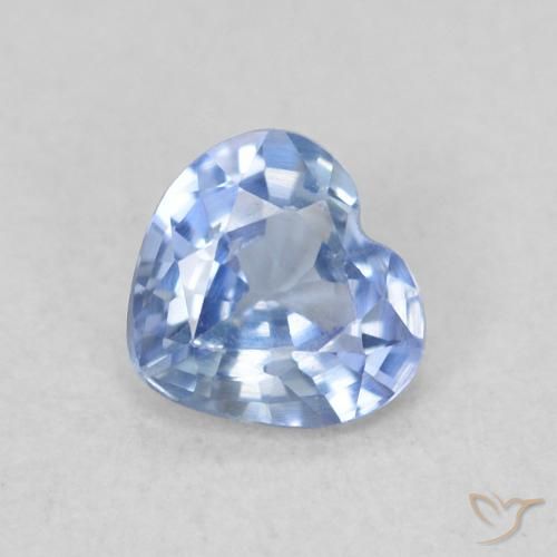 0.39 ct Blue Sapphire Stone, Natural Sapphire in Heart Facet Shape for Sale