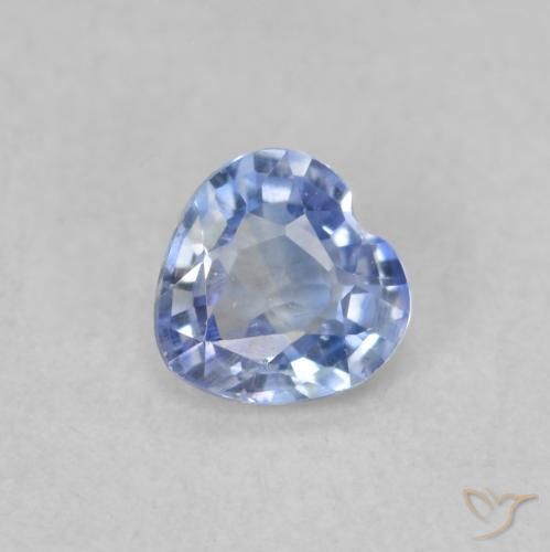 0.41ct Natural Pastel Blue Sapphire, Heart, VS