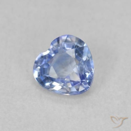 0.41 ct Blue Sapphire Stone, Natural Sapphire in Heart Facet Shape for Sale