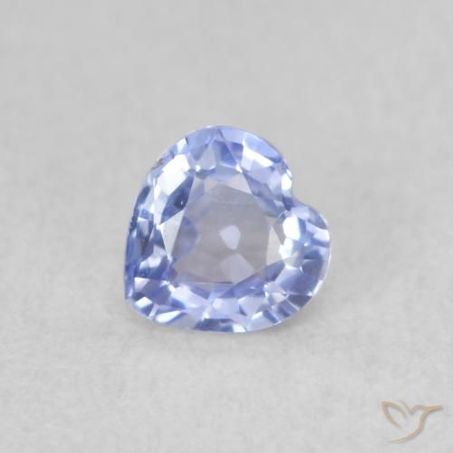 0.37ct Natural Pastel Blue Sapphire, Heart, VS