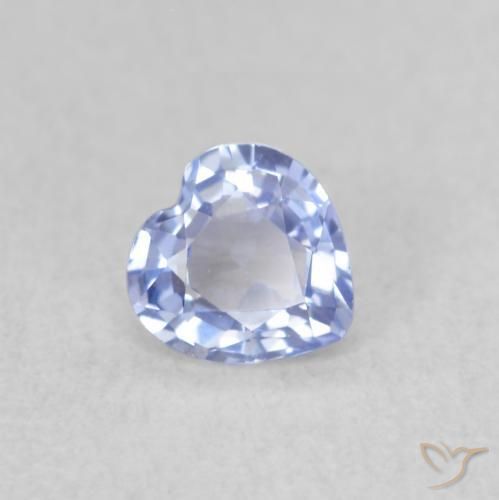 0.37 ct Blue Sapphire Stone, Natural Sapphire in Heart Facet Shape for Sale