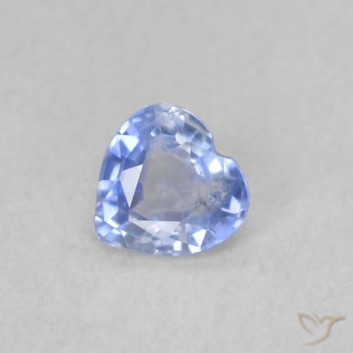 0.35 ct Blue Sapphire Stone, Natural Sapphire in Heart Facet Shape for Sale