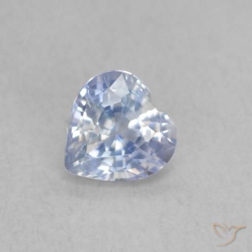 0.42ct Natural Bluish White Sapphire, Heart, VS