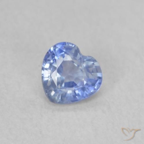 0.36ct Natural Pastel Blue Sapphire, Heart, VS