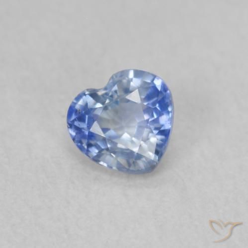 0.36 ct Blue Sapphire Stone, Natural Sapphire in Heart Facet Shape for Sale