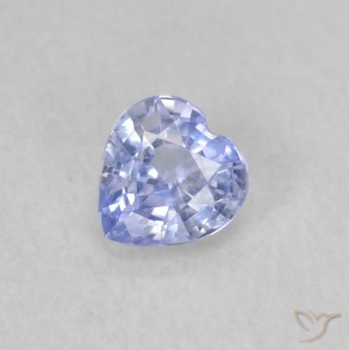 0.38ct Natural Pastel Blue Sapphire, Heart, VS