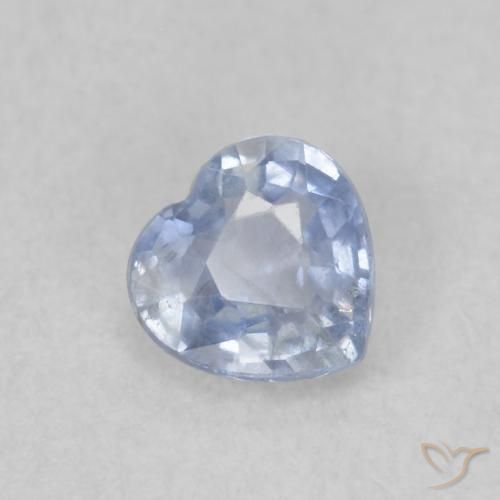 0.50ct Natural Very Light Blue Sapphire, Heart, VS