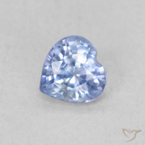 0.36ct Natural Pastel Blue Sapphire, Heart, VVS-VS