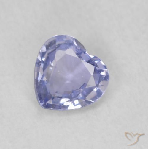 0.37ct Natural Pastel Blue Sapphire, Heart, VS