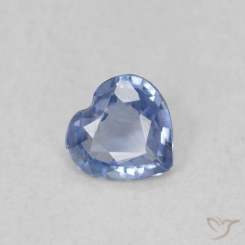 0.22 ct Blue Sapphire Stone, Natural Sapphire in Heart Facet Shape for Sale