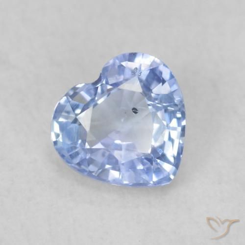 0.49 ct Blue Sapphire Stone, Natural Sapphire in Heart Facet Shape for Sale