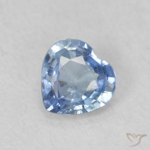 0.38ct Natural Pastel Blue Sapphire, Heart, VS