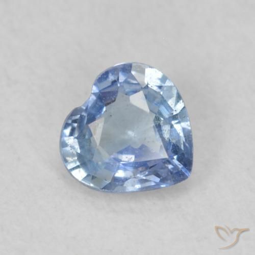 0.38 ct Blue Sapphire Stone, Natural Sapphire in Heart Facet Shape for Sale