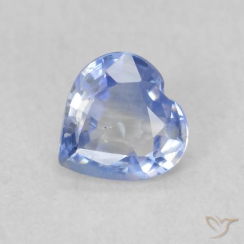 0.38ct Natural Pastel Blue Sapphire, Heart, VS