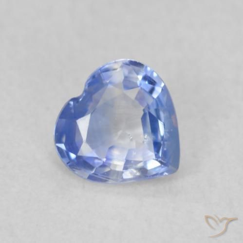 0.38 ct Blue Sapphire Stone, Natural Sapphire in Heart Facet Shape for Sale