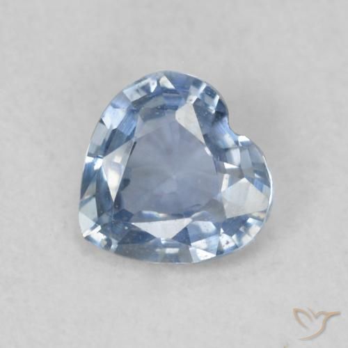 0.44ct Natural Light Blue Sapphire, Heart, VS