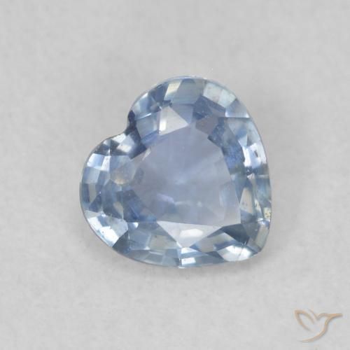 0.44 ct Blue Sapphire Stone, Natural Sapphire in Heart Facet Shape for Sale