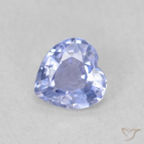 0.35 ct Blue Sapphire Stone, Natural Sapphire in Heart Facet Shape for Sale