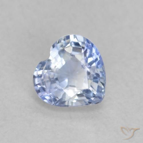 0.44 ct Blue Sapphire Stone, Natural Sapphire in Heart Facet Shape for Sale