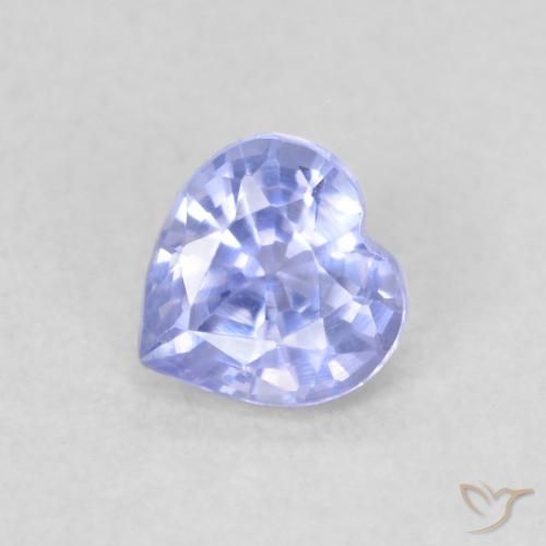 0.38ct Natural Light Blue Sapphire, Heart, VVS-VS