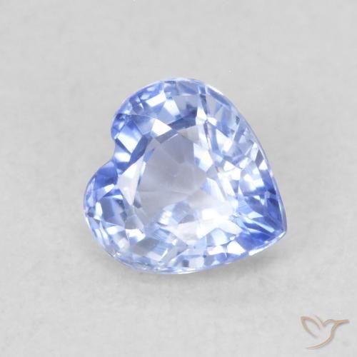0.47 ct Blue Sapphire Stone, Natural Sapphire in Heart Facet Shape for Sale