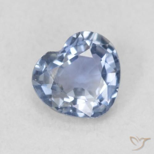 0.42ct Natural Light Violet Blue Sapphire, Heart, VVS-VS