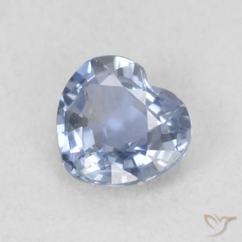 0.42 ct Blue Sapphire Stone, Natural Sapphire in Heart Facet Shape for Sale