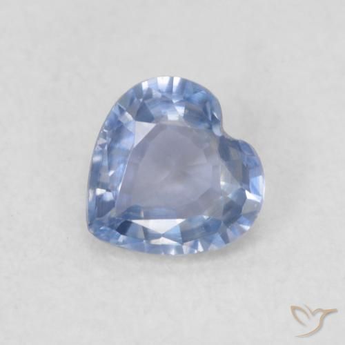 0.32ct Natural Light Purplish Blue Sapphire, Heart, VVS-VS