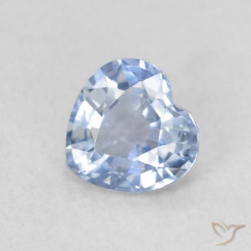 0.40ct Natural Baby Blue Sapphire, Heart, VVS-VS