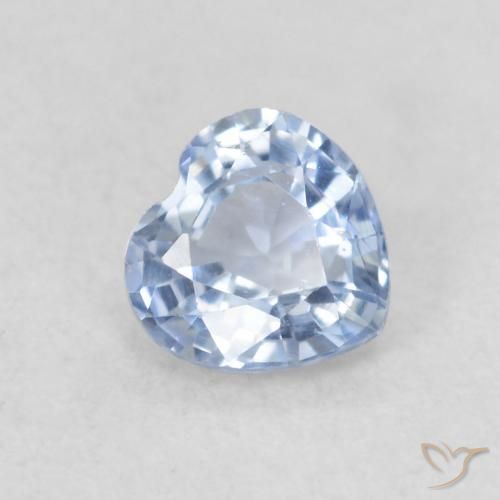 0.40 ct Blue Sapphire Stone, Natural Sapphire in Heart Facet Shape for Sale