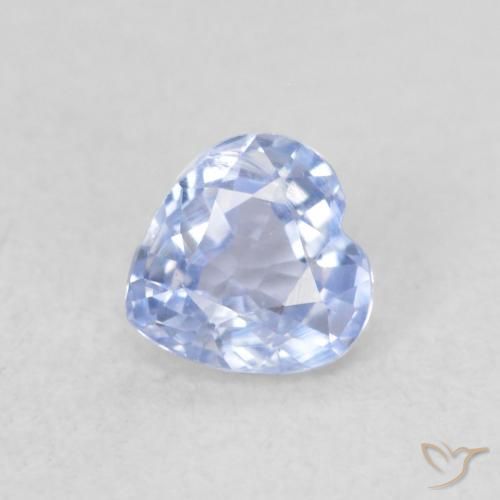 0.36ct Natural Pastel Blue Sapphire, Heart, VVS-VS