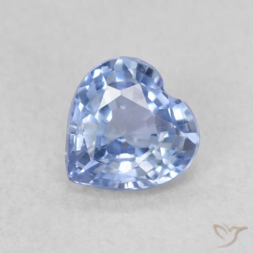 0.43ct Natural Light Blue Sapphire, Heart, VVS-VS