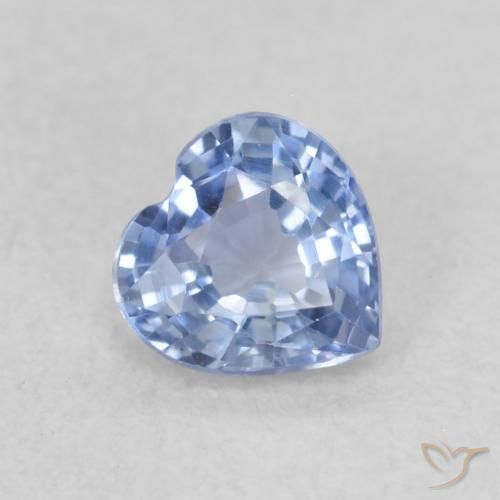 0.43 ct Blue Sapphire Stone, Natural Sapphire in Heart Facet Shape for Sale