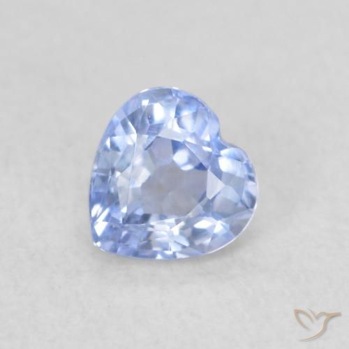 0.35ct Natural Pastel Blue Sapphire, Heart, VVS-VS