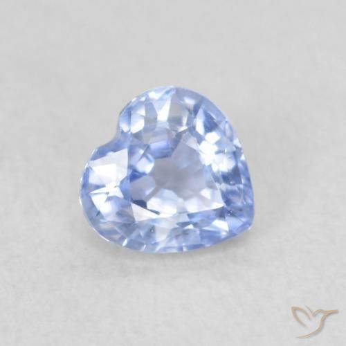 0.35 ct Blue Sapphire Stone, Natural Sapphire in Heart Facet Shape for Sale