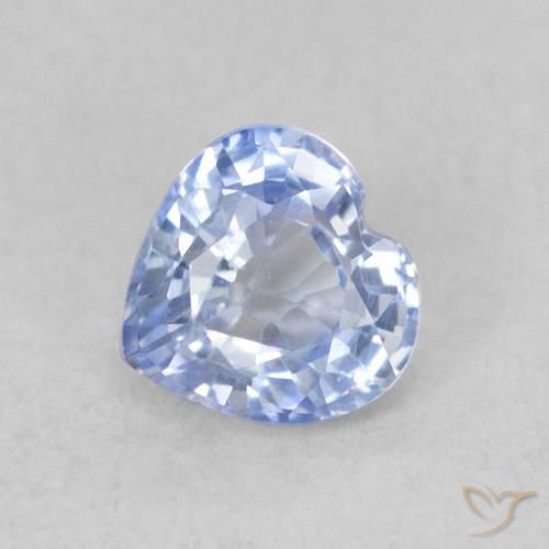 0.42ct Natural Light Blue Sapphire, Heart, VVS-VS