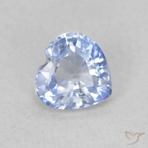 0.42 ct Blue Sapphire Stone, Natural Sapphire in Heart Facet Shape for Sale