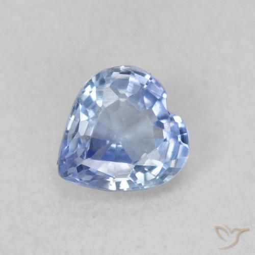 0.35ct Natural Light Purplish Blue Sapphire, Heart, VVS-VS