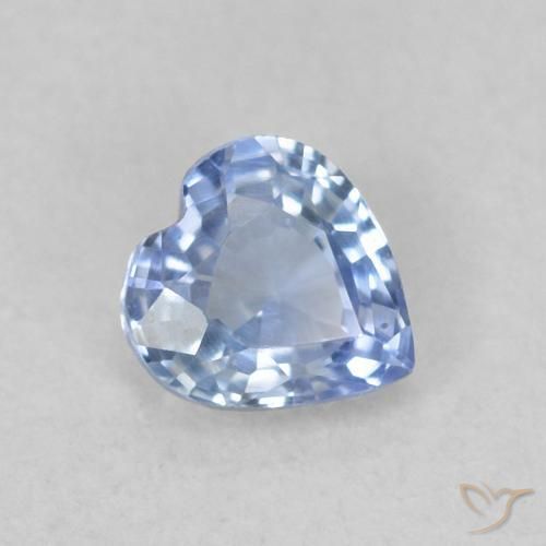 0.35 ct Blue Sapphire Stone, Natural Sapphire in Heart Facet Shape for Sale
